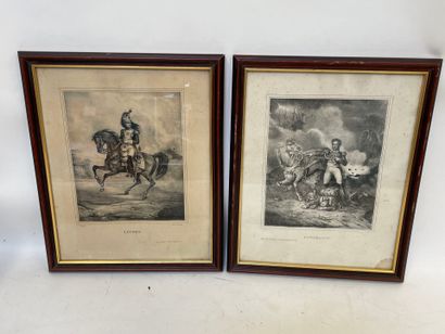 Paire de lithographies Le Genéral Cambronne,...