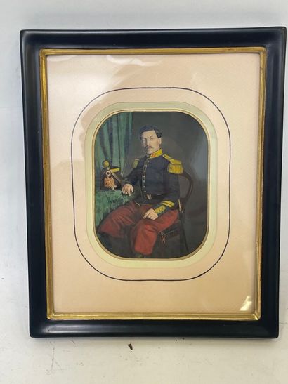 Photo réhaussée sous officier de chasseur...