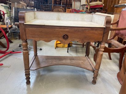 Table de toilette en bois naturel , plateau...