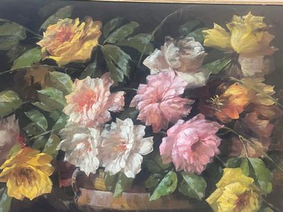 Bouquet de fleurs sur un entablement
huile...