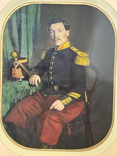 Photo réhaussée sous officier de chasseur...