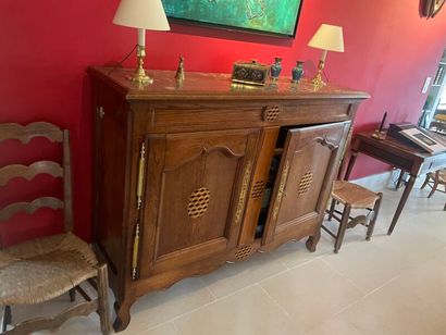 Travail Lorrain,
Buffet en chêne marqueté,...