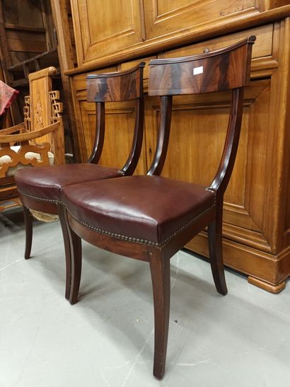 Paire de chaises Restauration, assises en...