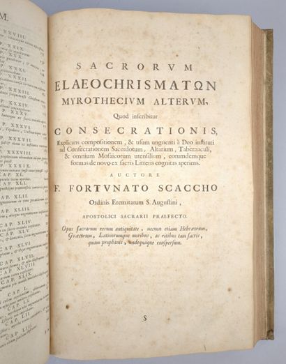 SCACCHI (Fortunato). Sacrorum elaeochrisaton...