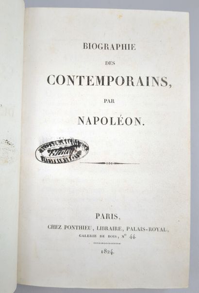 NAPOLÉON. Biographie des contemporains par...
