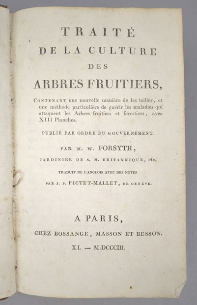 [Botanique] FORSYTH (William). Traité de...