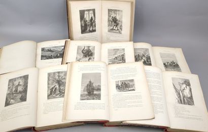 VERNE (Jules) Réunion de 7 volumes grands...