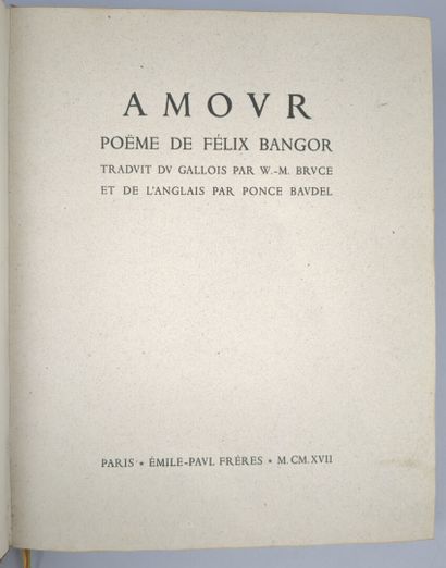 [SUARÈS (André)]. Amour. Poëme de Félix Bangor....
