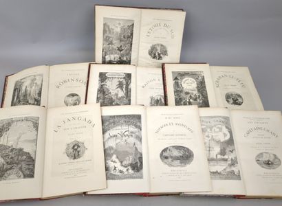 VERNE (Jules) Réunion de 7 volumes grands...