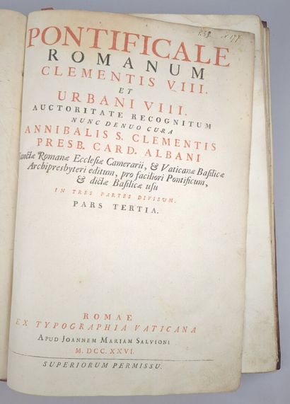 [Reliure aux armes]. Pontificale romanum...