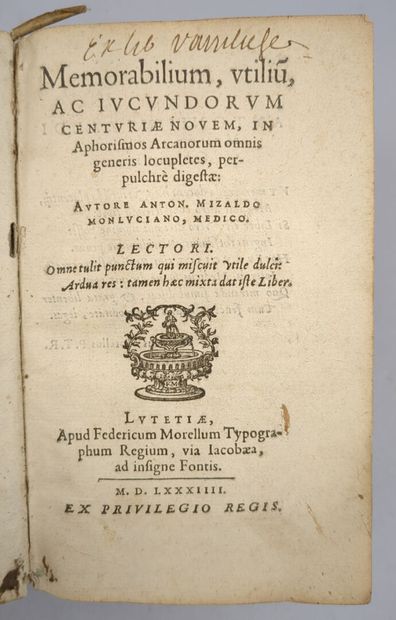 [Médecine] [Botanique] MIZAULD (Antoine)....