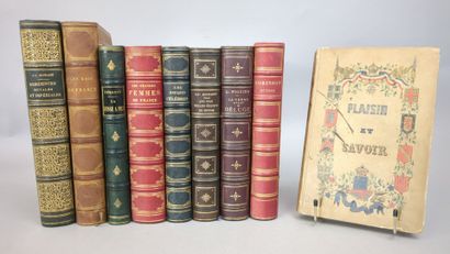 Réunion de 9 volumes grands in-8 reliés et...