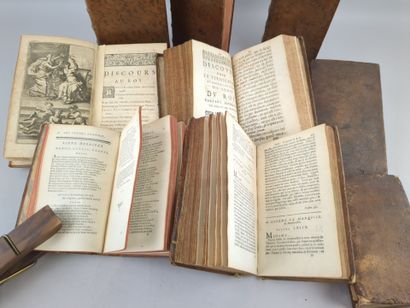 Réunion de 9 volumes in-12 du XVIIe ou du...