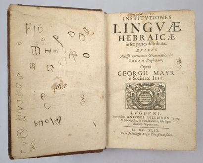 MAYR (Georges) Institutiones Linguae Hebraicae,...