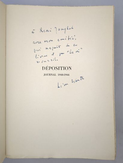 [Seconde guerre mondiale] WERTH (Léon). Déposition....