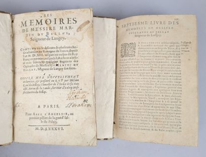 DU BELLAY (Martin et Guillaume). Les mémoires...