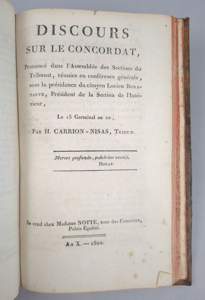 [Portalis] [Organisation des cultes] [Concordat]...