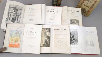 Réunion de 9 volumes grands in-8 reliés et...