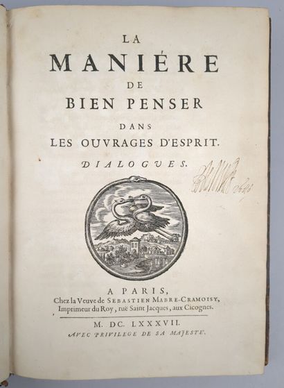 [BOUHOURS, Dominique]. La manière de bien...