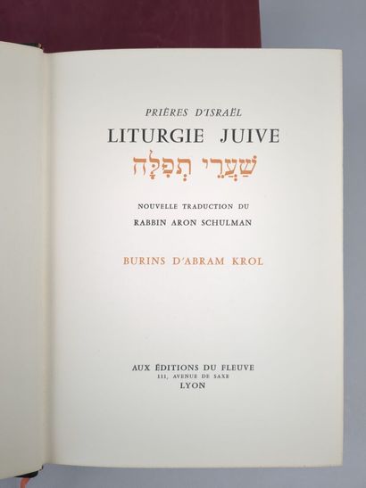 [Judaïca]. [KROL, Abram]. Prières d'Israël,...