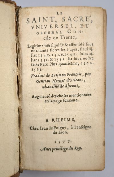 GENTIEN (Hervet). Le Sainct, sacré, universel...