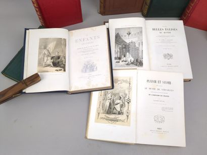 Réunion de 9 volumes grands in-8 reliés et...