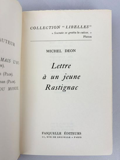 DÉON (Michel). Lettre à un jeune Rastignac....