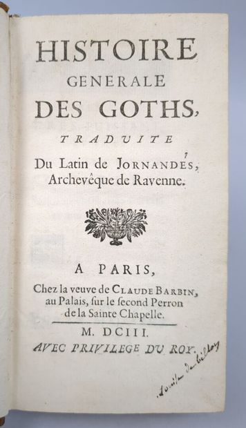 JORNANDÈS. Histoire générale des Goths, traduite...