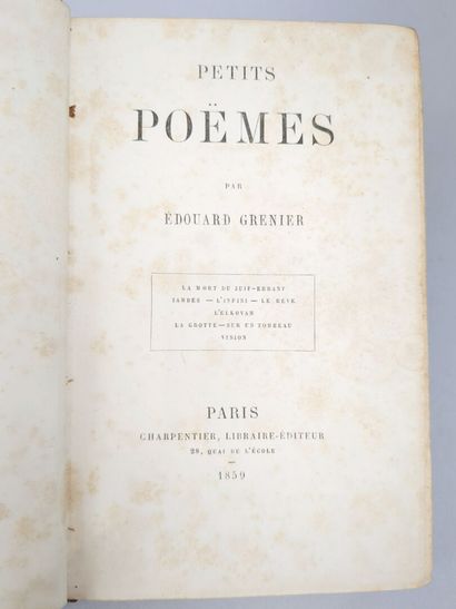 GRENIER (Édouard). Petits poèmes. Paris,...