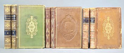 [Reliures romantiques] 6 volumes in-16 reliés...