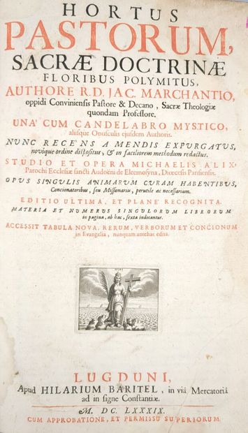 LEMARCHANT (Jacob). Hortus pastorum sacræ...