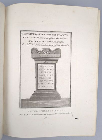 SAUVIGNY (Edme-Louis Billardon de). Constitutions...