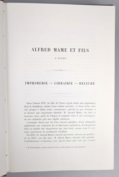 ALFRED MAME & FILS à Tours. Notice et catalogue...