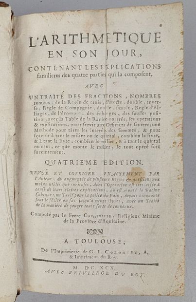 [Mathématiques] CAPDEVILLE (Frère). L'Arithmétique...