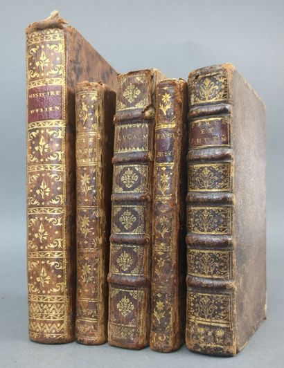 5 volumes in-12 ou in-8 du XVIIe ou XVIIIe...