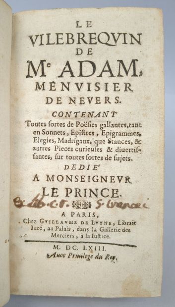 [BILLAUT (Adam). Le Vilebrequin de Me. Adam,...