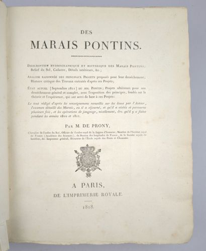 [Italie] DE PRONY. Description hydrographique...