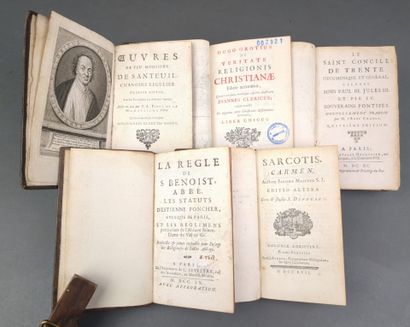 5 volumes in-12 reliés du XVIIe ou du XVIIIe...