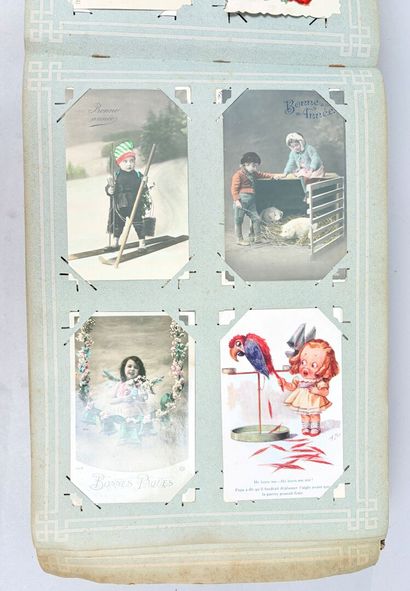 Album d'environ 390 cartes postales anciennes:...