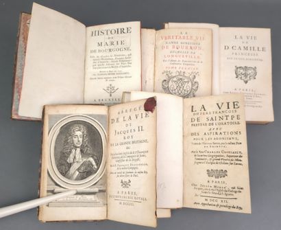 Réunion de 5 biographies reliées du XVIIIe...