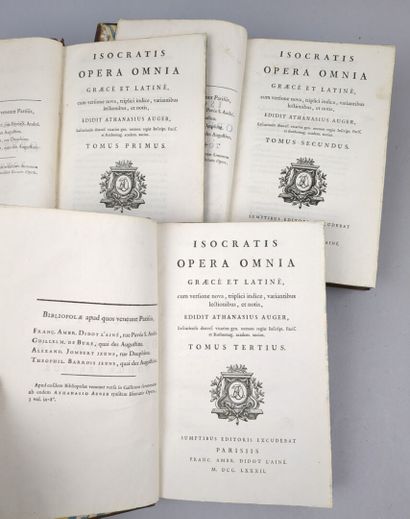 ISOCRATE. Opera omnia (...) edidit Athanasius...