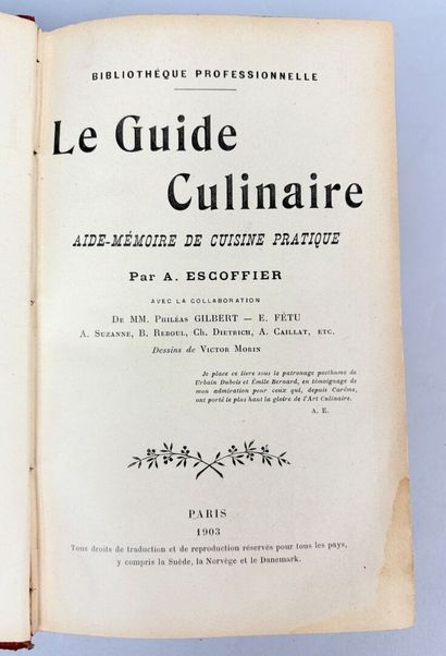 ESCOFFIER (Auguste). Le Guide culinaire,...