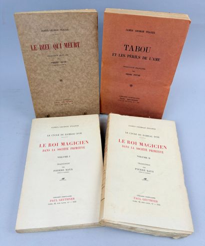 FRAZER (James George). 3 textes en 4 volumes...