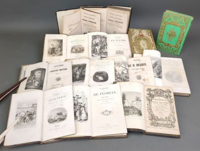 [Reliures romantiques] 13 volumes dont cartonnages...