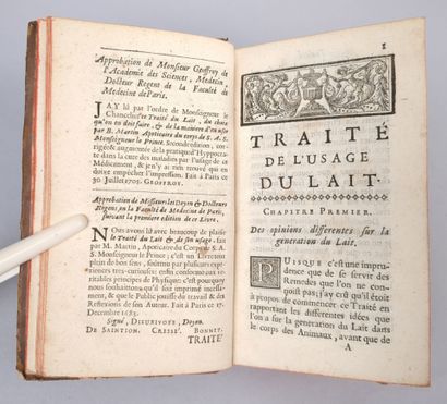 MARTIN (Bernardin). Traité du lait, du choix...