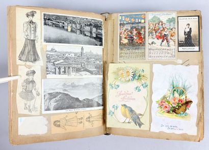 Album de cartes postales, chromos publicitaires,...