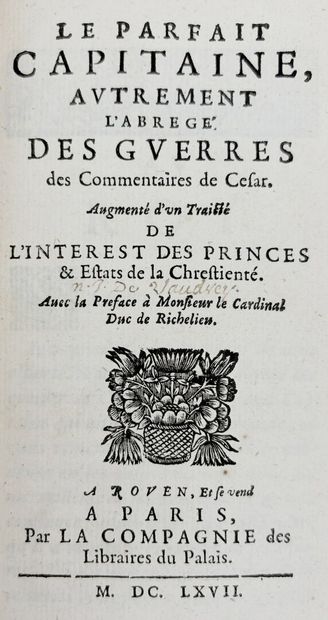 [Reliure aux armes] [ROHAN (Henri, duc de)]...