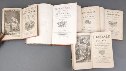 5 volumes in-12 ou in-8 du XVIIe ou XVIIIe...