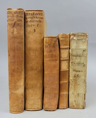 Réunion de 4 textes en 5 volumes in-12 ou...
