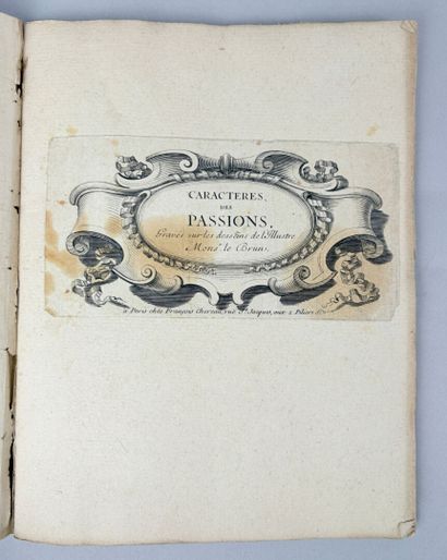 CARACTÈRES des PASSIONS gravés sur les dessins...